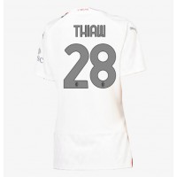 Camiseta AC Milan Malick Thiaw #28 Segunda Equipación Replica 2023-24 para mujer mangas cortas